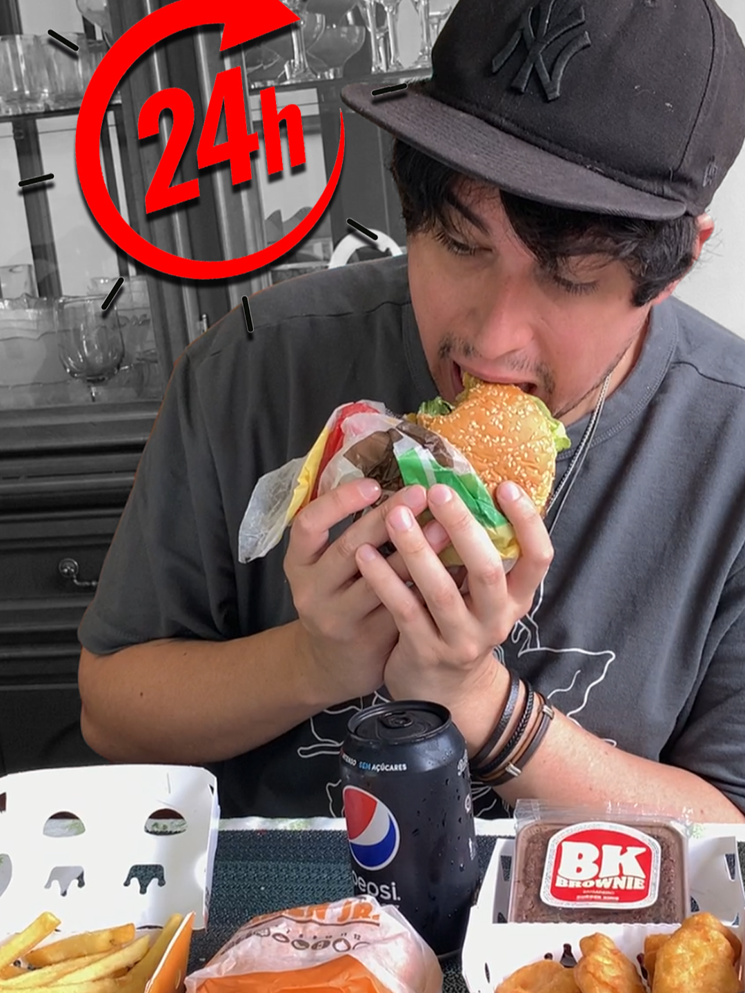passei 24h comendo BURGER KING 😮