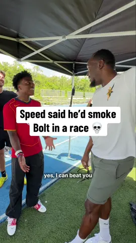Replying to @Baller League USA No way Speed told the fastest man alive he’s faster 💀⚡#speed vs #usainbolt 