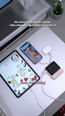 No more hunting for cables—this charger has them all built in! #powerbank #portablecharger #portablepower #usbc #typea #usb #usbcharger #travel #minipowerbank #fyp #travelingmusthaves #foryoupage #foryou #phonecharger #tiktokshop #Christmas #Christmas2025 #TikTokShopBlackFriday #TikTokShopCyberMonday #spotlightfinds 