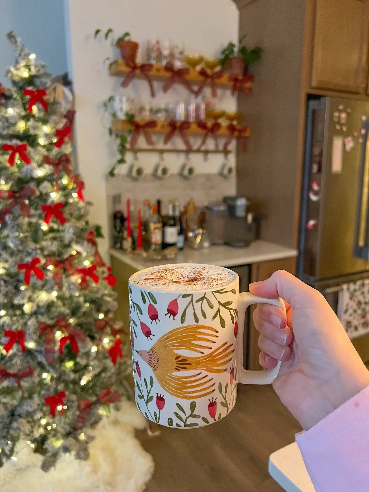 We’re getting our tree this weekend and I can’t wait for the living room to be a cozy magical wonderland. I still have garlands and snowflakes I want to add but it’s coming together for the holiday season! #christmasdecor #holidaydecorating #cozychristmas 