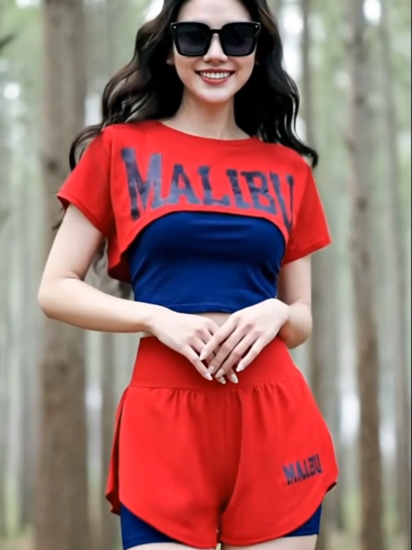 Chỉ 124k có ngay set tập 2 lớp (TS-03) xịn sò. Áo crop top, quần short 2 lớp co giãn, thấm hút mồ hôi. Năng động, cá tính. #settapgym #dothethaonu #gymwear #xuhuong #trend
