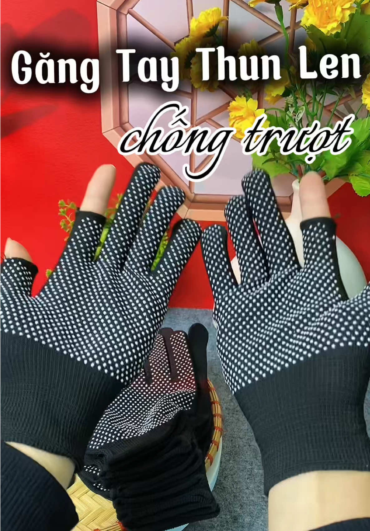 Găng tay thun len trống trơn trượt, hở hai ngón dễ dàng lướt điện thoại ##viral##xuhuong##gangtayhongon##gangtaylaodong