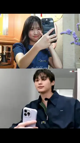 PAP Ayang🤳🤭😅 Mana baju mereka sama2 blue denim trus case hpnya kaya lagi tukeran☺️🥰💙💛 Happy Monday Subeomdeul😘😍 Buat yang Subeom2 Aja💚 #byeonwooseok #kimhyeyoon #변우석 #김혜윤 