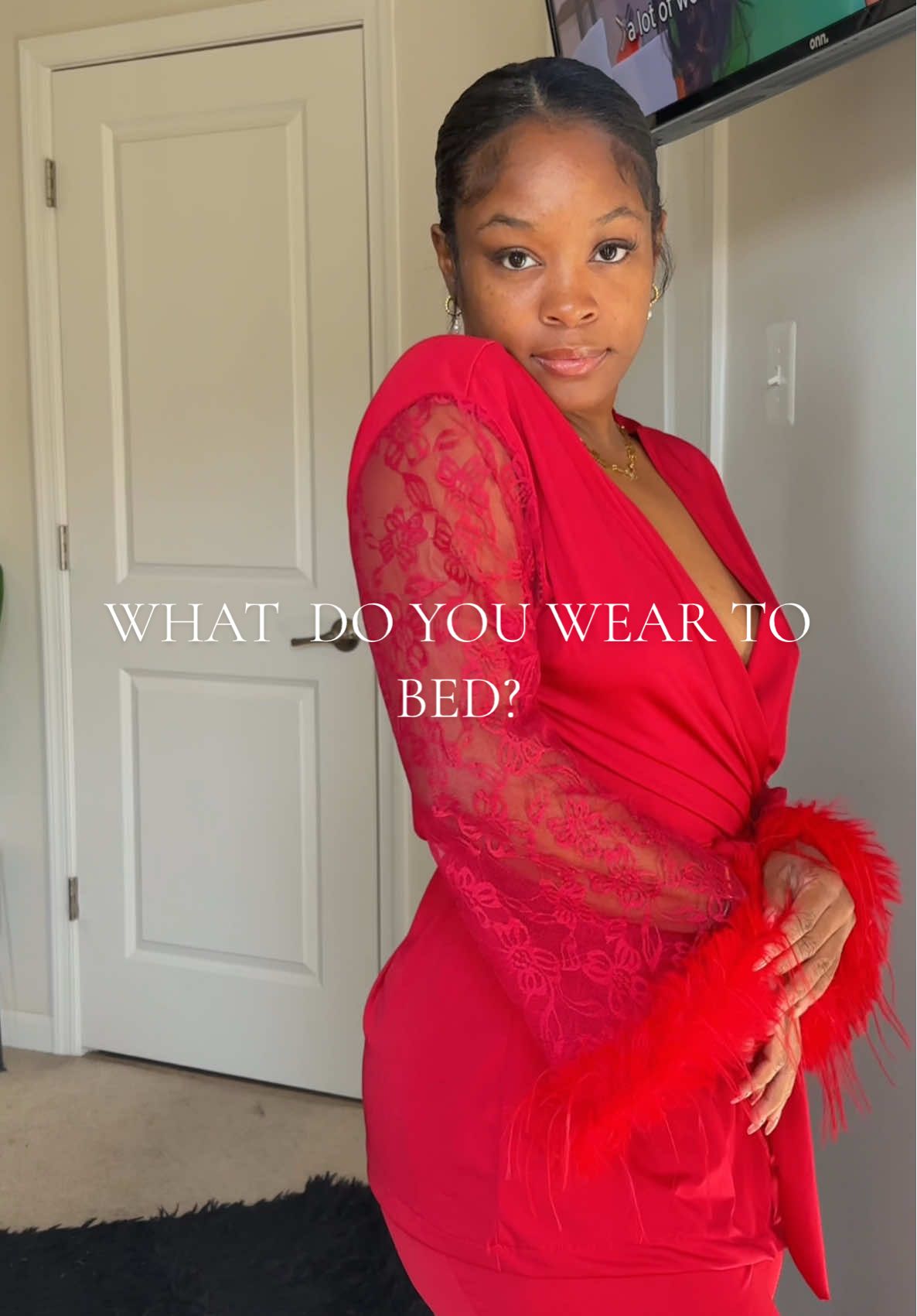 I just love walking around in my beautiful home looking cozy, cute and comfortable.  Fell in love with this red 2 piece robe set 🤣 Every woman have to have at least one red robe in their closet Click the orange cart at the bottom of this video ❤️ #redoutfit #sleepwearfashion #loungeset #robe #tiktokshopblackfriday #tiktokcybermonday 