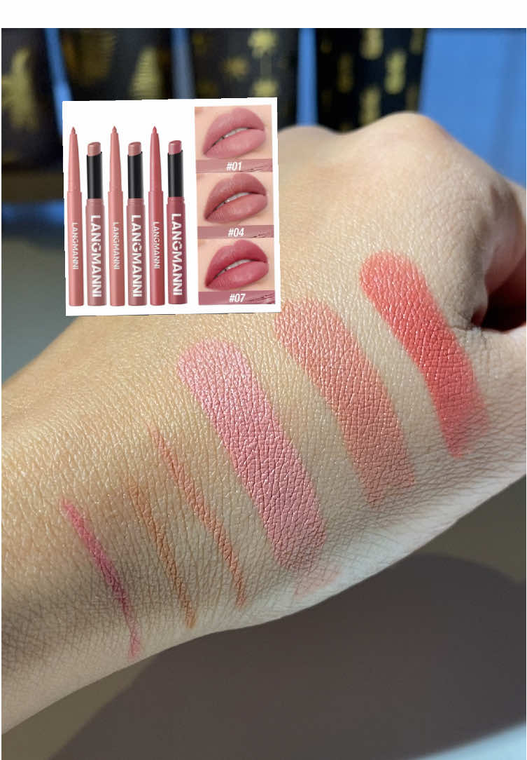 Un lot de crayons à lèvres et rouges à lèvres à 5€ de la marque LANGMANNI #beauty #makeup #makeupaddict #GlowUp #tik_tok 
