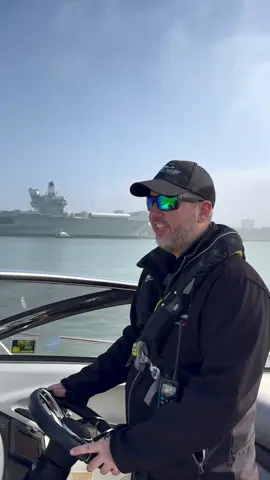 If you’re heading into Portsmouth and HMS Queen Elizabeth is in town, it’s well worth cruising by. Just don’t get too close! 🇬🇧 #EMLCharters #Boat #Military #Navy #RoyalNavy #AircraftCarrier