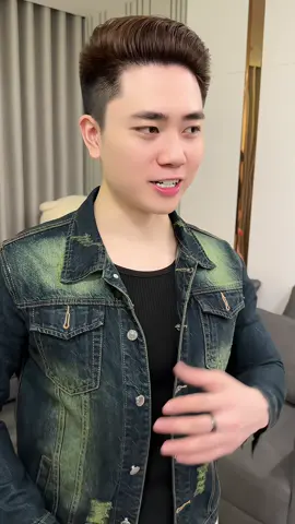 Áo khoác vải jean nam thời tra