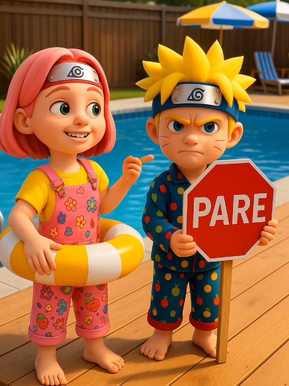 Naruto e Sakura construiram uma piscina?! #naruto #sasuke #ia #desenho #animacao 