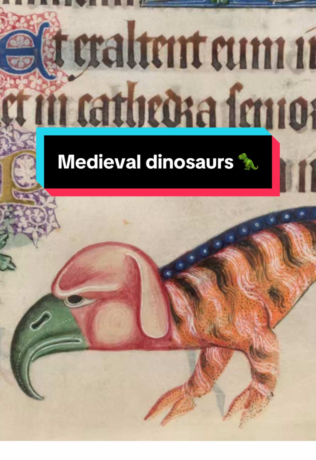 us going ‘rawr’ everytime we see a grotesque in the Luttrell Psalter 🦖  #britishlibrary #historymemes #dinosaur #medievaltiktok #rawr 
