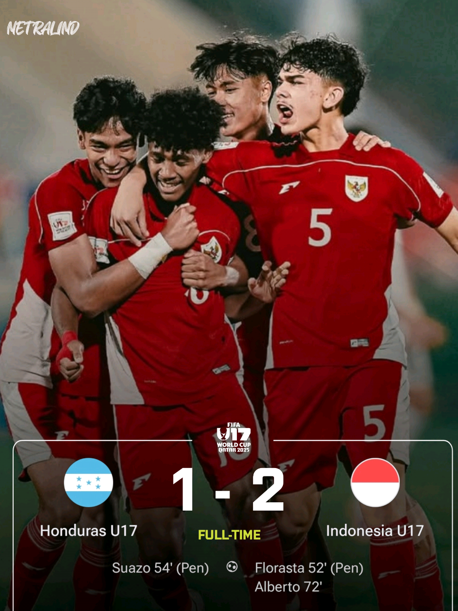 FT: HONDURAS 1-2 INDONESIA 🦅 Timnas U17 Indonesia unggul 2-1 atas Honduras pada menit ke-72 di matchday 3 Piala Dunia U17 2025. #timnasindonesia #indonesia #honduras #pssi #fifaworldcupu17 #fifaworldcup 