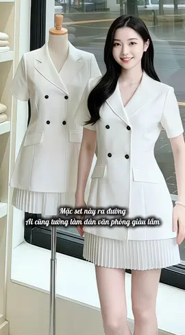 Set áo vest phối chân váy #setaovay 