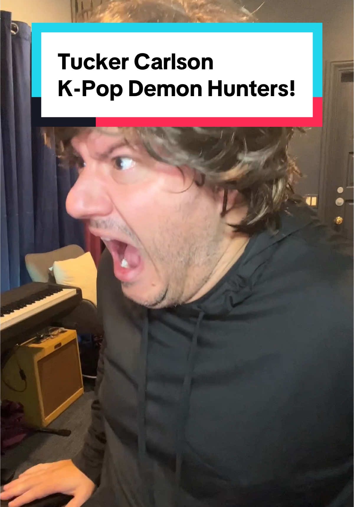 @Tucker Carlson watching K-Pop Demon Hunters #kpopdemonhunters #tuckercarlson #comedy #impressions #satire 