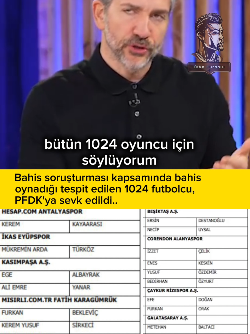 Bahis soruşturması kapsamında bahis oynadığı tespit edilen 1024 futbolcu, PFDK'ya sevk edildi. #galatasaray #fenerbahçe #beşiktaş #trabzonspor #süperlig 