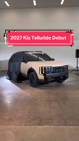 The Kia Telluride gets its first-ever full redesign for the 2027 model year! Kia has yet to release full details about the vehicle, but we do know it’s a little bit longer and taller than before. Shown here is the off-road-oriented X-Pro trim; other models get a more toned down front grille that we think looks better. The interior is even nicer than before, boasting a more rugged design filled with soft touch materials. Full details will be revealed at the LA Auto Show later this month. Are you a fan of what you see so far?