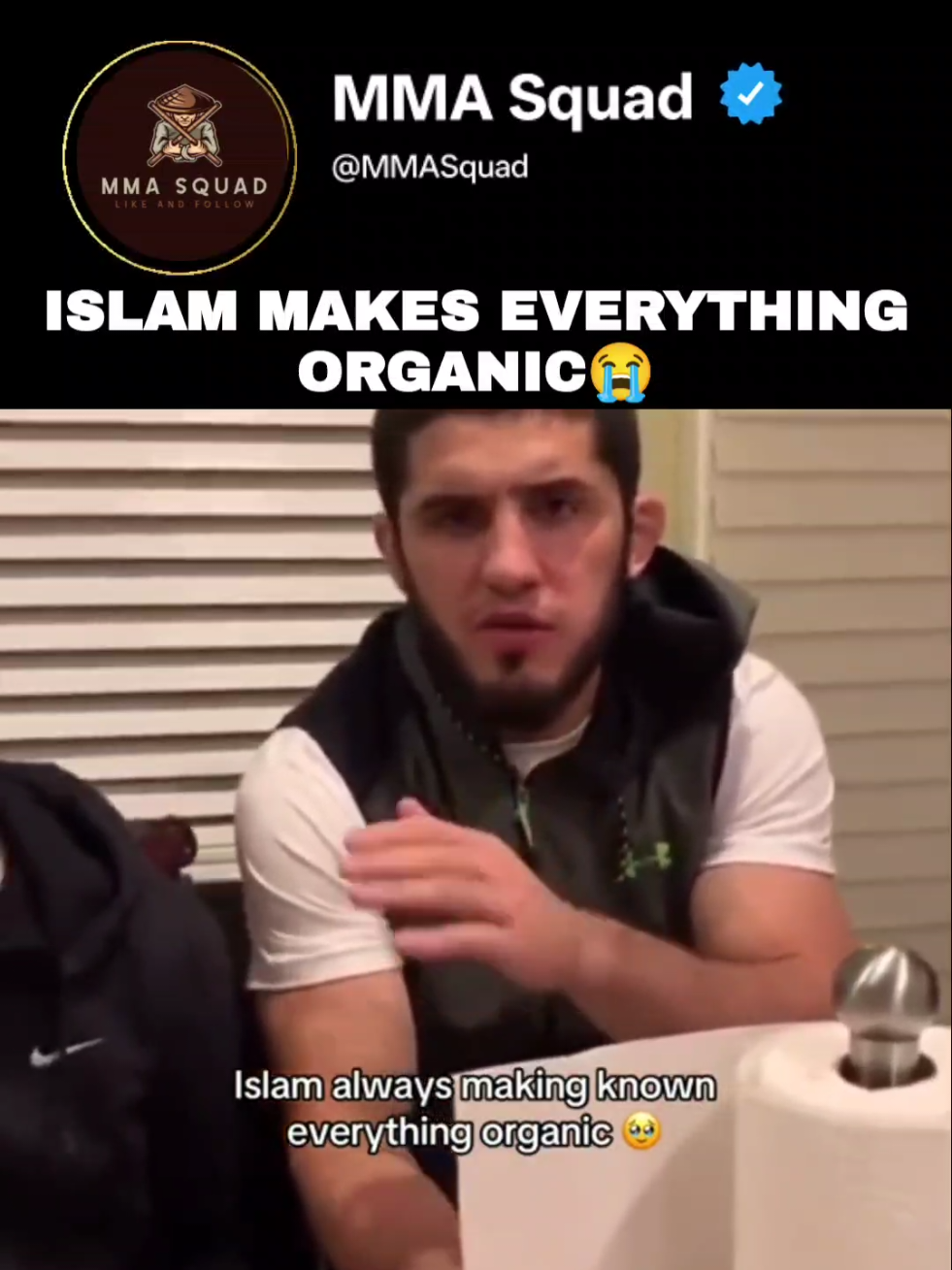 Islam Eats Everything Organic 😭 #UFC #mma #islammakhachev #khabibnurmagomedov #funny