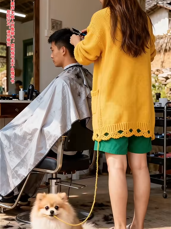 Naughty Dog Causes Chaos in Barber Shop – Girl’s Jersey Gets Un‑picked! 😂 | Watch This Dog Sneakily Un‑stitch a Girl’s Jersey at the Barber Shop – Hilarious! | Dog vs Jersey at the Barber Shop – The Most Unexpected AI Animation Ever! | Barber Shop Mayhem: Dog Pulls Girl’s Jersey Strings – You Won’t Believe It! | Cute Dog, Barber Shop, Tearing Jersey – The Viral Animation You Must See! #viralshorts #funnyanimation