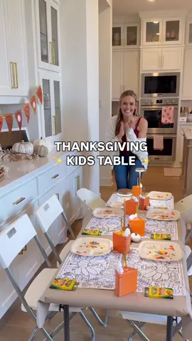 the best way to keep kids occupied at Thanksgiving dinner 😍👏 Can’t wait to host again this year!!  Everything I used in my Amz storefront under “ Thanksgiving “ 🥰 #kidstable #thanksgivingessentials #kidsthanksgiving #thanksgivingdecor #thanksgivingdinner