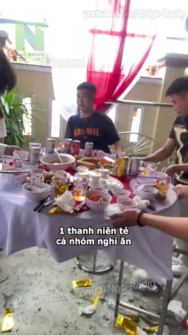 1 thanh niên té cả nhóm nghỉ ăn#viraltiktok #tintuc #ngoradio #cuocsong #haihuocvuinhon