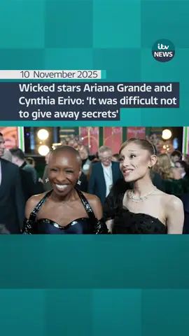 Ariana Grande and Cynthia Erivo dazzle at the London premiere of Wicked For Good, which hits cinemas on 21 November 2025. #itvnews #news 