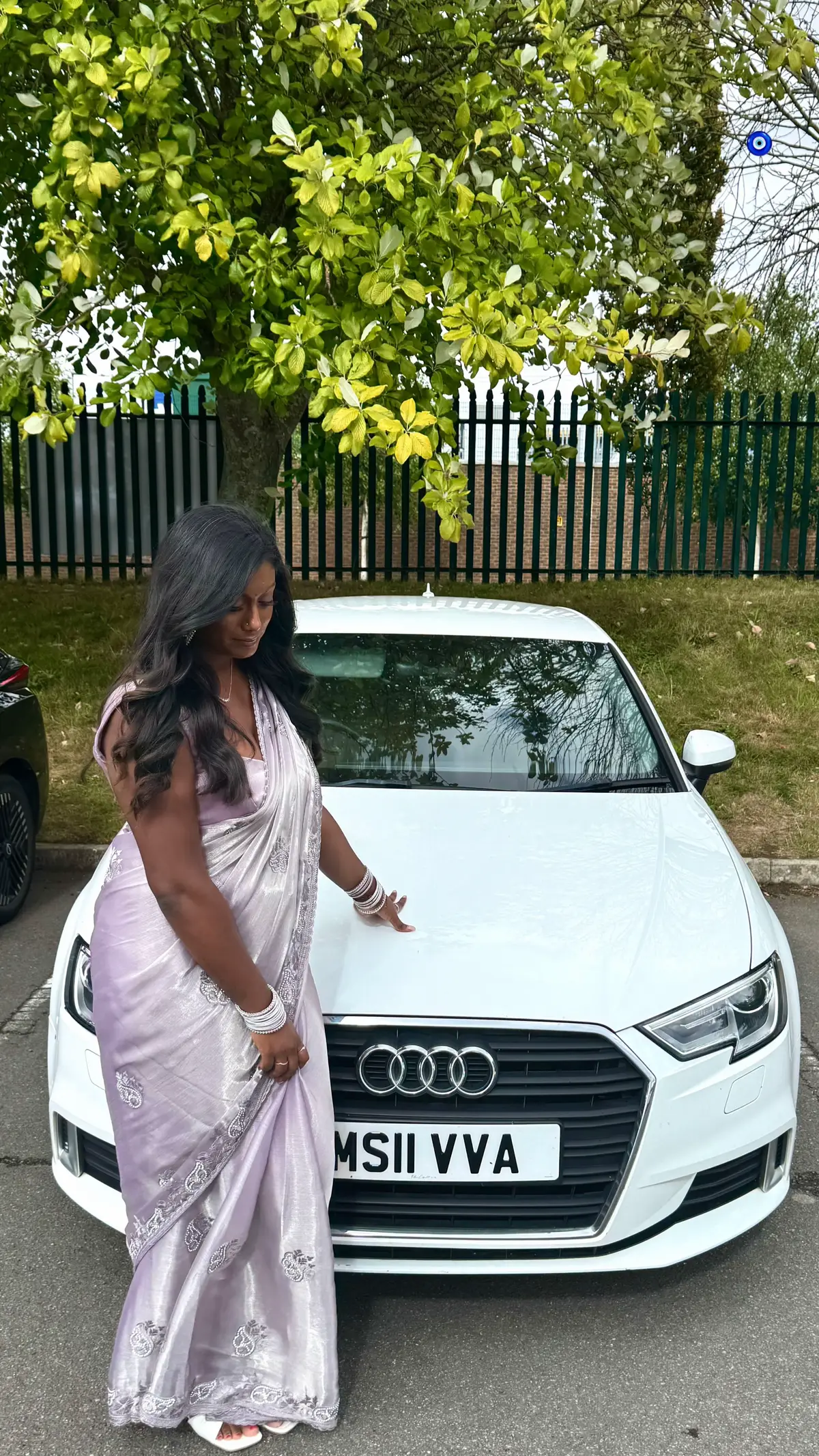 Cutest pair in the parking lot 💜🧿 #audi #tamil #browngirl #fyp 