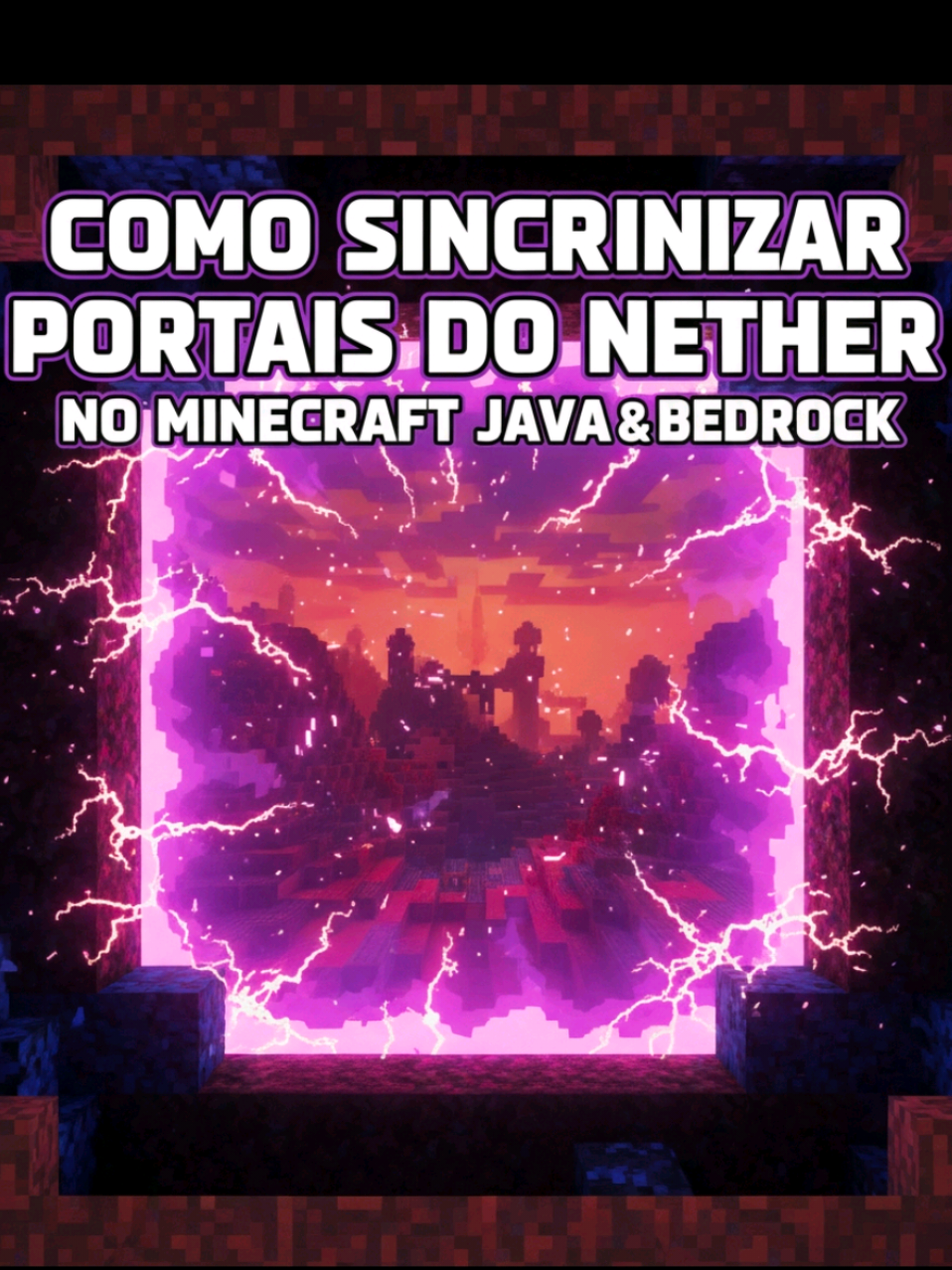 Como sincronizar PORTAIS DO NETHER no Minecraft (Java e Bedrock) #Minecraft #minecraftbedrock #minecraftjava #portaldonether #minecraftnether 