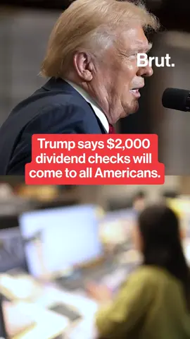 On Truth Social, Donald Trump announced that $2,000 “dividend checks” will be distributed to Americans, citing tariffs and economic strength as the source of funding. #Trump #Economy #Tariffs #DividendChecks