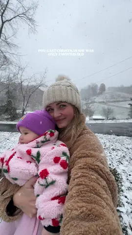 This isn't her first snow but it feels like it 🥹❄️ so excited for this Christmas! #firstsnow #toddlermom #playinginthesnow #memories 