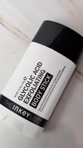 If you want smooth skin everywhere, check this out! This is the new Glycolic Acid Exfoliating Body Stick from The INKEY List. It's a targeted exfoliating treatment formulated with 7% glycolic acid. It has been shown to tackle KP bumps, ingrown hairs, rough skin, and body breakouts.  The roll-on applicator makes it easy to apply evenly without getting it on your hands. I just started using it and the tiny bumps on my arms are already improving. It's important to slowly add it to your routine and use sunscreen after. I'm looking forward to seeing more results after I increase my use.  Key Ingredients:  ✨7% Glycolic Acid: Exfoliates surface skin cells to smooth rough, bumpy skin and visibly even tone. ✨0.5% Salicylic Acid: Helps to unclog oily pores to target breakout-prone skin. ✨10% Shea Butter: Intensely nurtures, provides fast-acting softness and comfort. Helps With:  ✨Red, rough, uneven skin  ✨KP Bumps ✨Ingrown Hairs  ✨ Breakout-prone skin ✨ Dry and Cracked Heels  ✨Discoloration marks on underarms and bikini line  ✨ Rough elbows and knees 🌿 Vegan, Cruelty-free 🖤 Dermatologically & Clinically Tested  🖤 Non-Comedogenic  @The INKEY List  #theINKEYlist #GlycolicAcidExfoliatingBodyStick #GlycolicAcid #SkinTok #newproduct 
