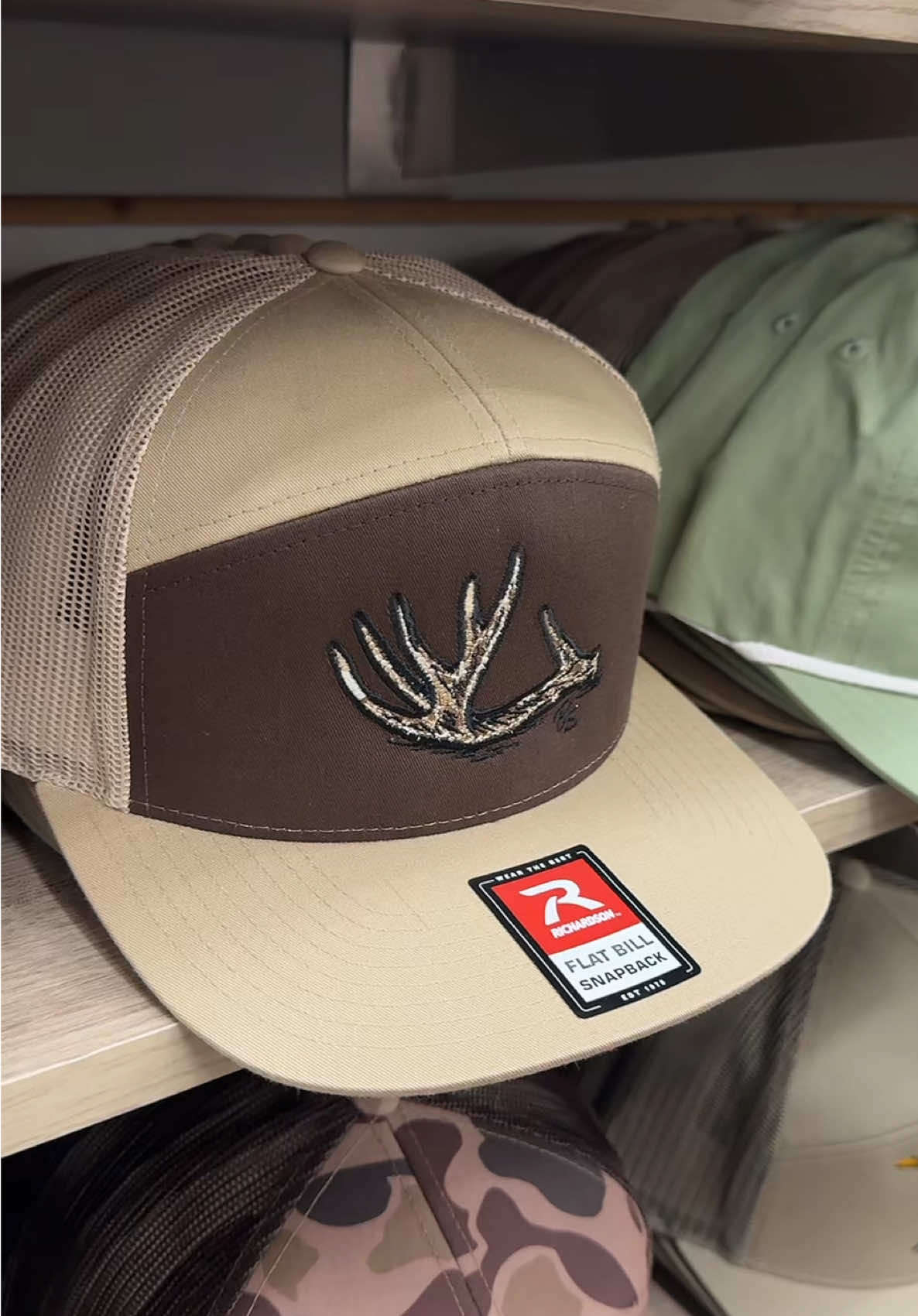 New design on a classic Richardson favorite 🔥 #richardson #antlershed #deerhunting #truckerhat #fyp 