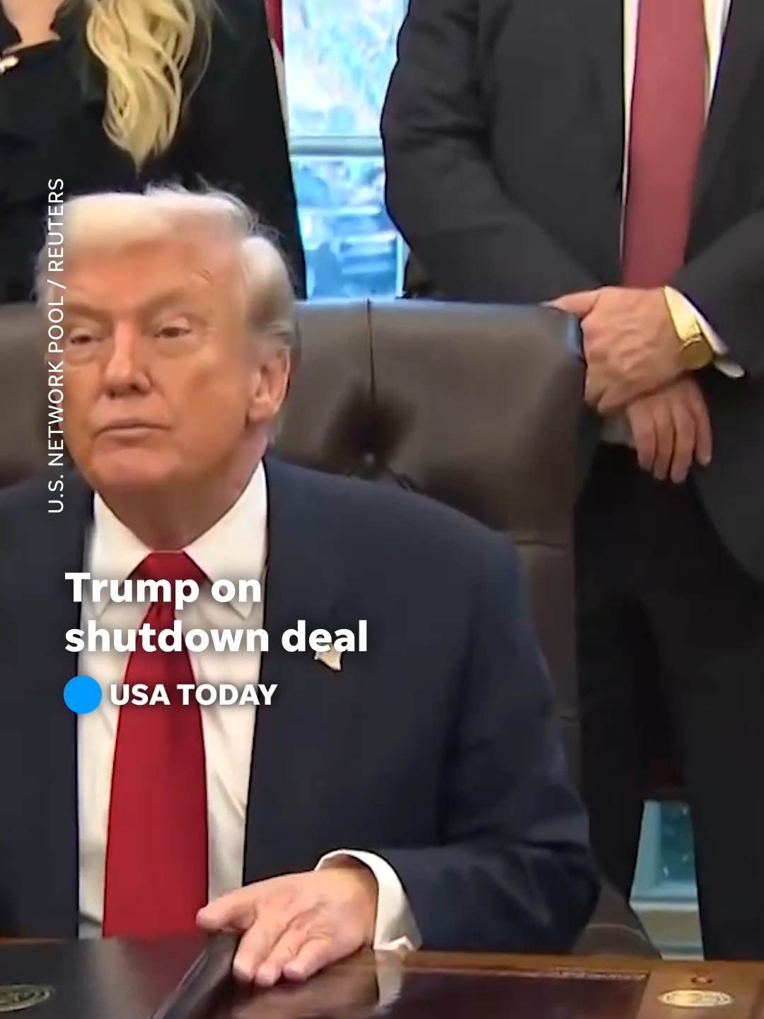 President Donald Trump said he supports the Senate deal brokered between eight Democrats and Republican leaders to reopen the government. 