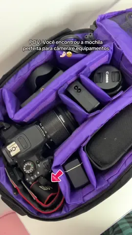 A mochila perfeita para câmera e equipamentos eu encontrei aqui no TikTok Shop 🤩🤌🏻💖 #tiktokshop #tiktokshopbrasil #camera #mochila #fotografia 