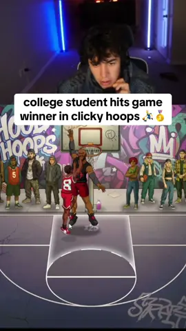 college student hits game winner in clicky hoops 🏆⛹️‍♂️ #collegestudent #gaming #kickstreaming #winner 