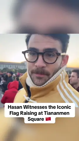 Hasan Witnesses the Iconic Flag Raising at Tiananmen Square 🇨🇳 #tianamensquare #hasanabi #hasanpiker #china #beijing 
