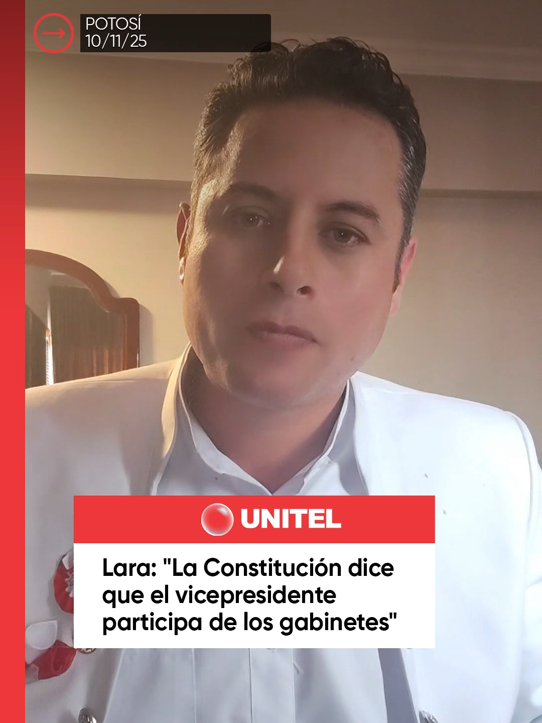 El vicepresidente del Estado, Edmand Lara, señaló este lunes que la Constitución señala que debe participar de las reuniones de gabinete y que por ello pedirá estar presente cada que el presidente Rodrigo Paz se reúna con sus ministros #Unitel #Política #Lara #Gobierno