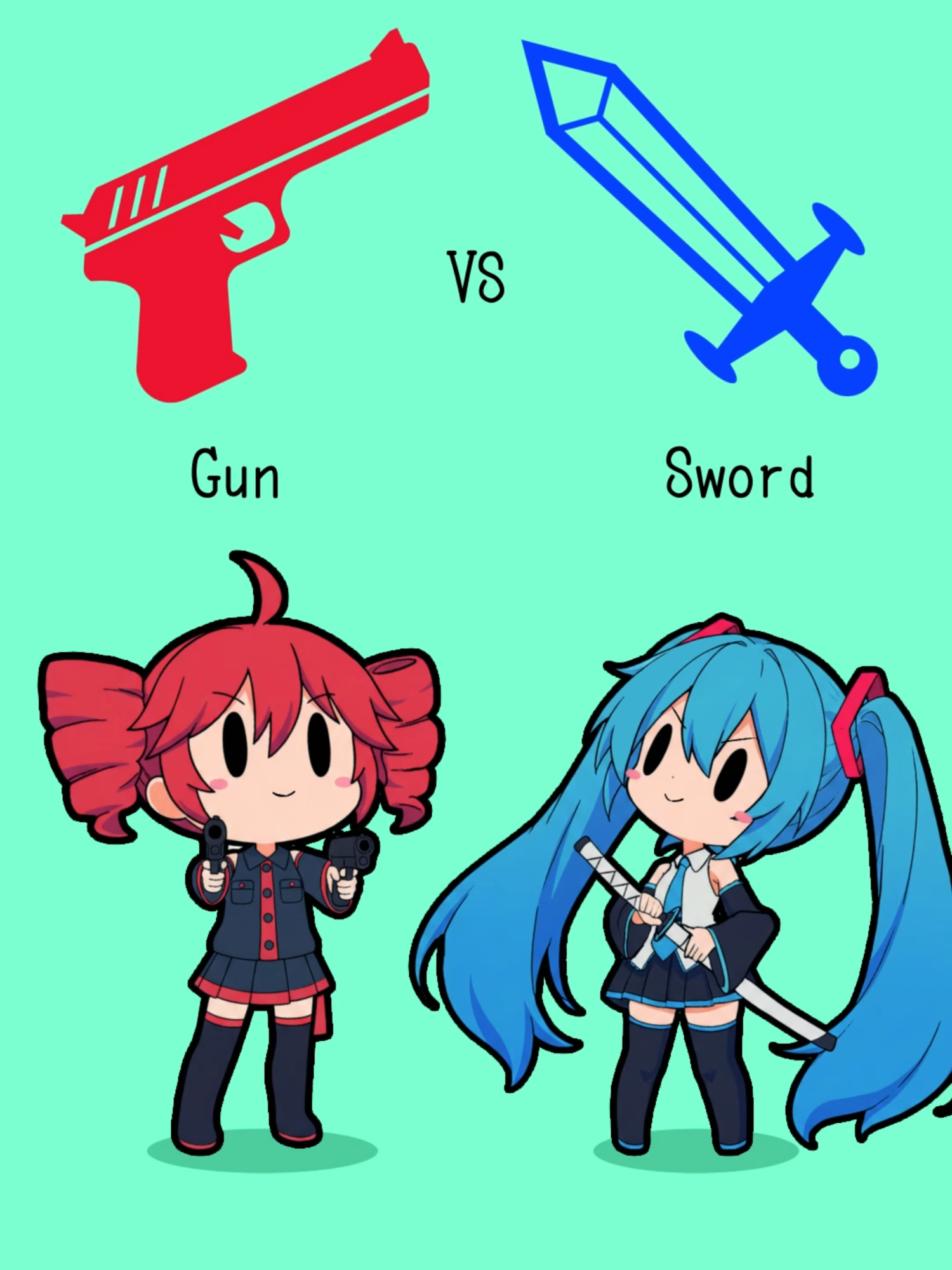 銃と剣の違い【#初音ミク #重音テト #ボーカロイド 】
