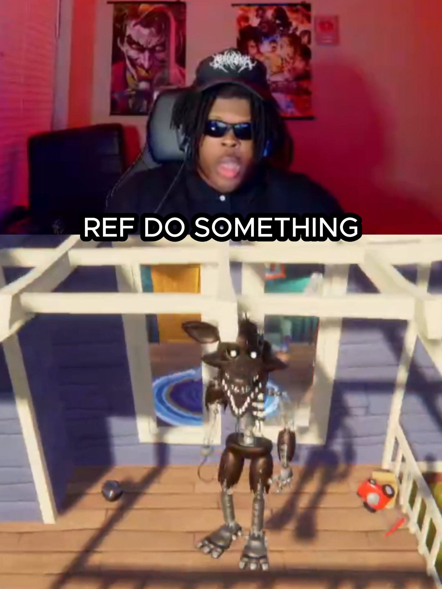 REF DO SOMETHING HE'S FLYING 😂 (Twitch/YT: HeyyVance) #fnaf #helloneighbor #scarygames #jumpscare #fypage #viral