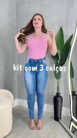 Kit 3 Calças Jeans Feminina Skinny Lycra Cintura Alta Modelo Empina Bumbum Lançamento Promoção. Link na bio e nós comentários.##calcajhans#calcalcafemininajeans