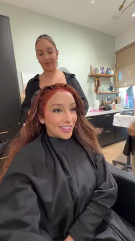 Ahhh obsessed with the cherry/ burgundy hair color! 🍒 For my haircut I asked for long face framing layers! ❤️‍🔥 #fyp #cherryredhair #cherrycola #burgundyhair #faceframinglayers 