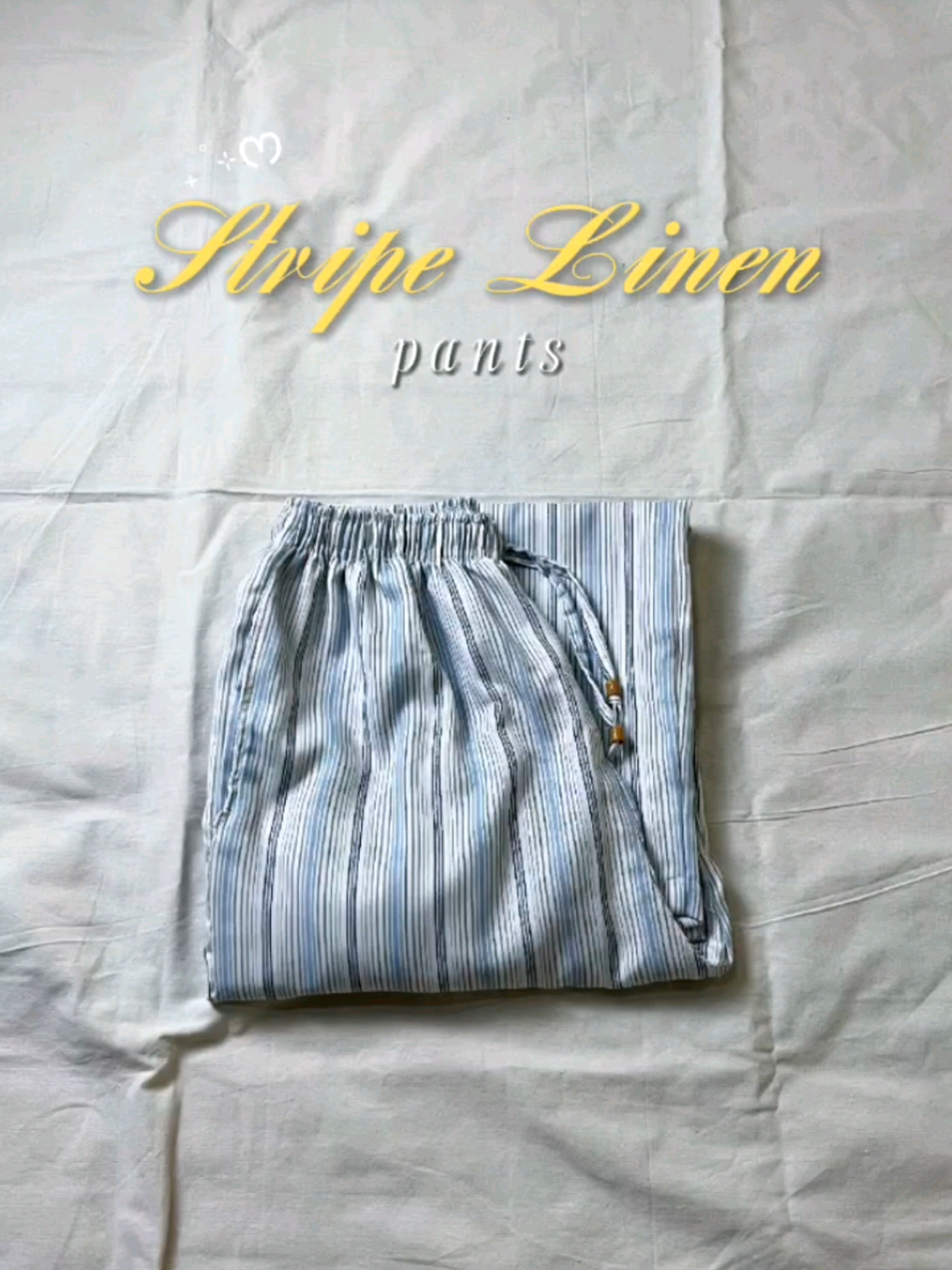 yang lagi viral dimana-mana stripe linen pants #stripepants #celanasalur #celanakulotmurah #celanawanita #everydaypants 