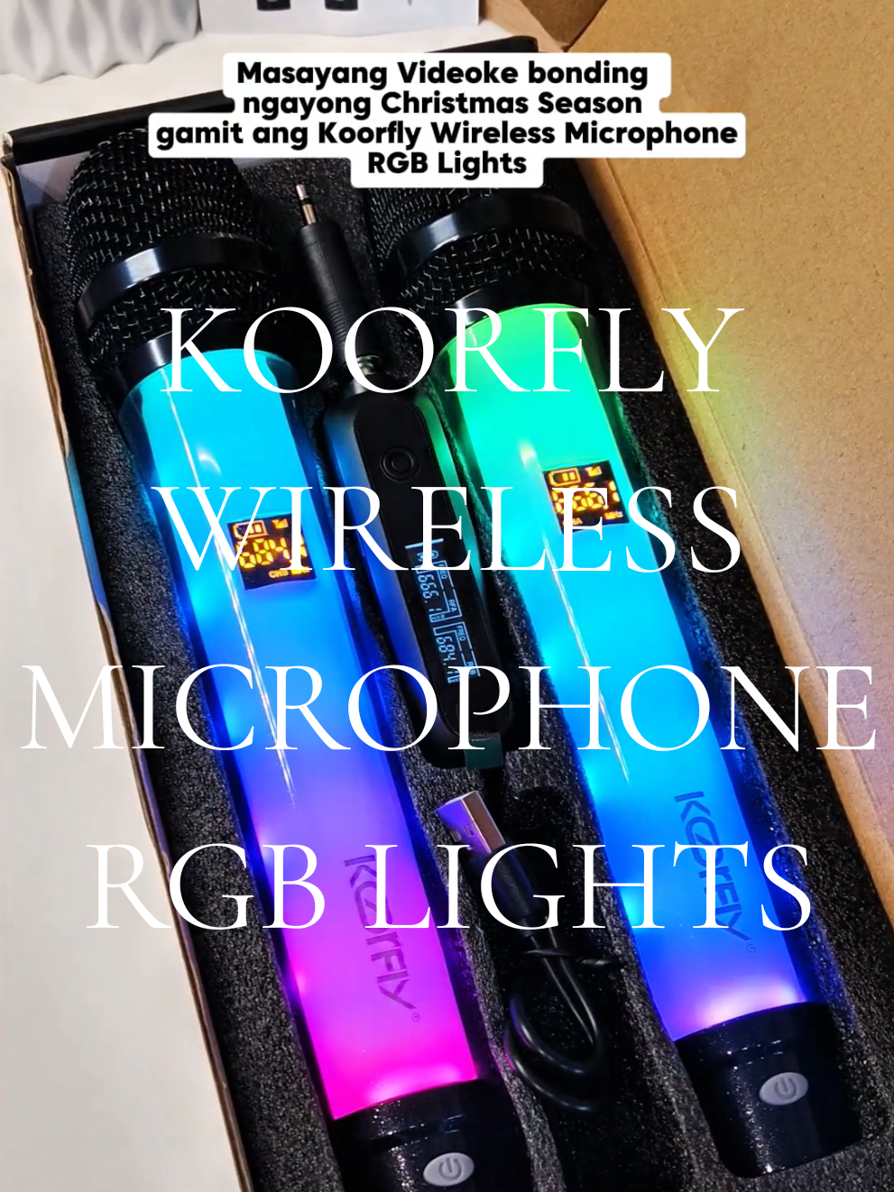Replying to @happie_finds  Masayang Videoke bonding ngayong Christmas Season gamit ang Koorfly Wireless Microphone with RGB Lights! 🎤✨ Sulit sa kantahan, party, at family reunion tunog professional na, aesthetic pa! 💖 #KoorflyMic #WirelessMicrophone #VideokeBonding #ChristmasVibes  #TiktokFinds 