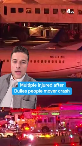 Eighteen people were taken to a hospital with non-life-threatening injuries after a Dulles people mover crashed into the airport's Concourse D. News4's Joseph Olmo has the details. #DullesAirport #Dulles #IAD #AirTravel #Transportation #DC #WashingtonDC #Maryland #Virginia #NorthernVirginia