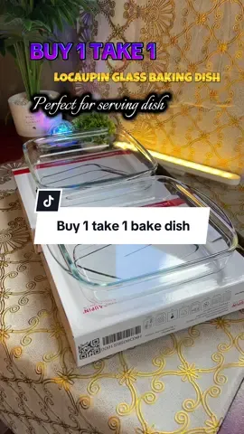 Buy 1 take 1 glass serving dish, perfect para sa mga paparating na holiday season #buy1take1 #locaupin #glassfoodcontainer 