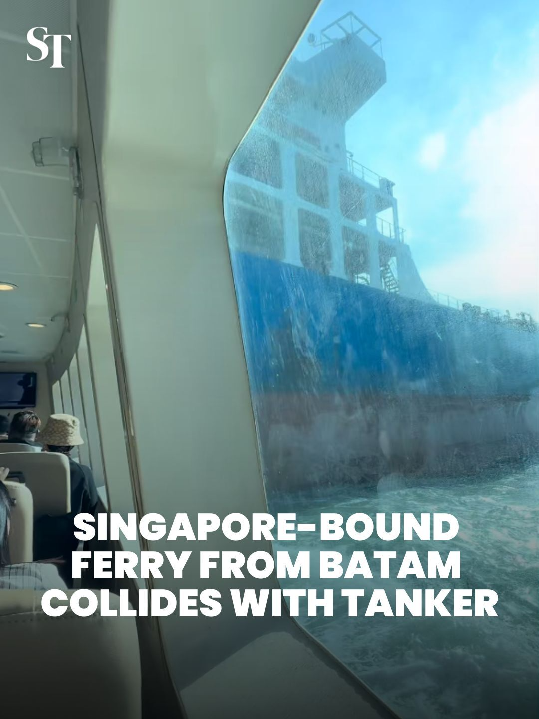 A ferry carrying 165 passengers from Batam to Singapore collided with a tanker on Nov 10. Investigations are ongoing to find out the cause of the accident. #ferry #Batam #Singapore #sgnews