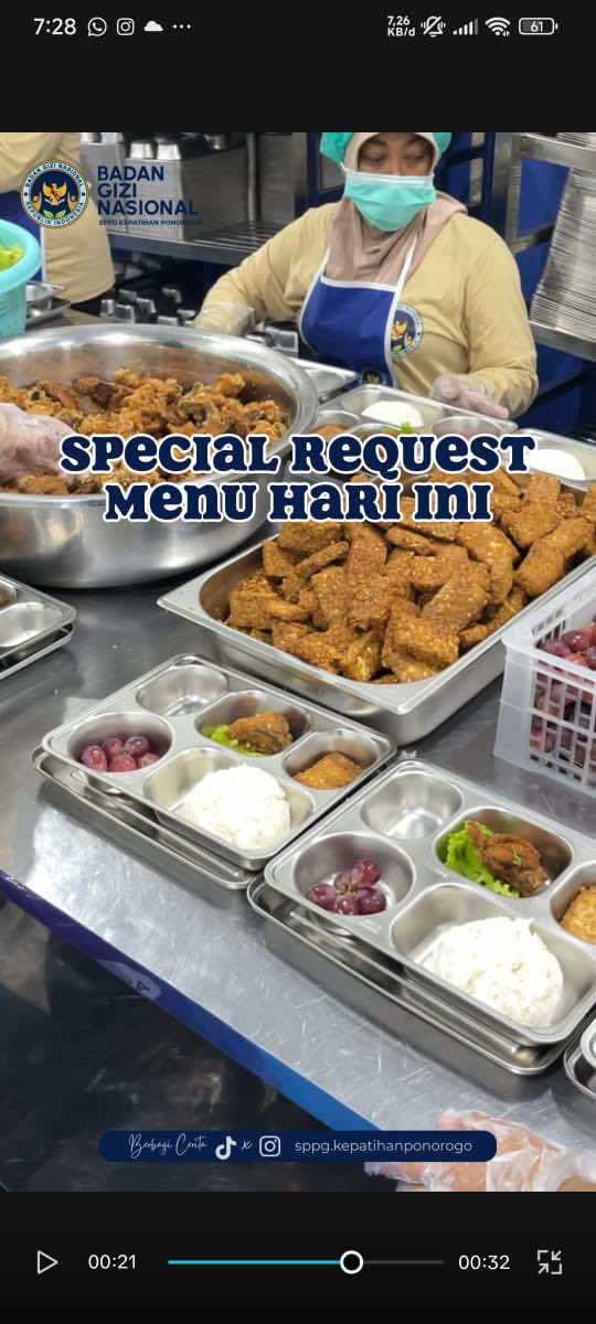 menu yang paling banyak di request udah di acc nih 🥰 next mau request menu apa lagi?? 🤩 #SPPGPonorogo #SPPGKepatihan #MBGPonorogo #MenuMBG #MBG 