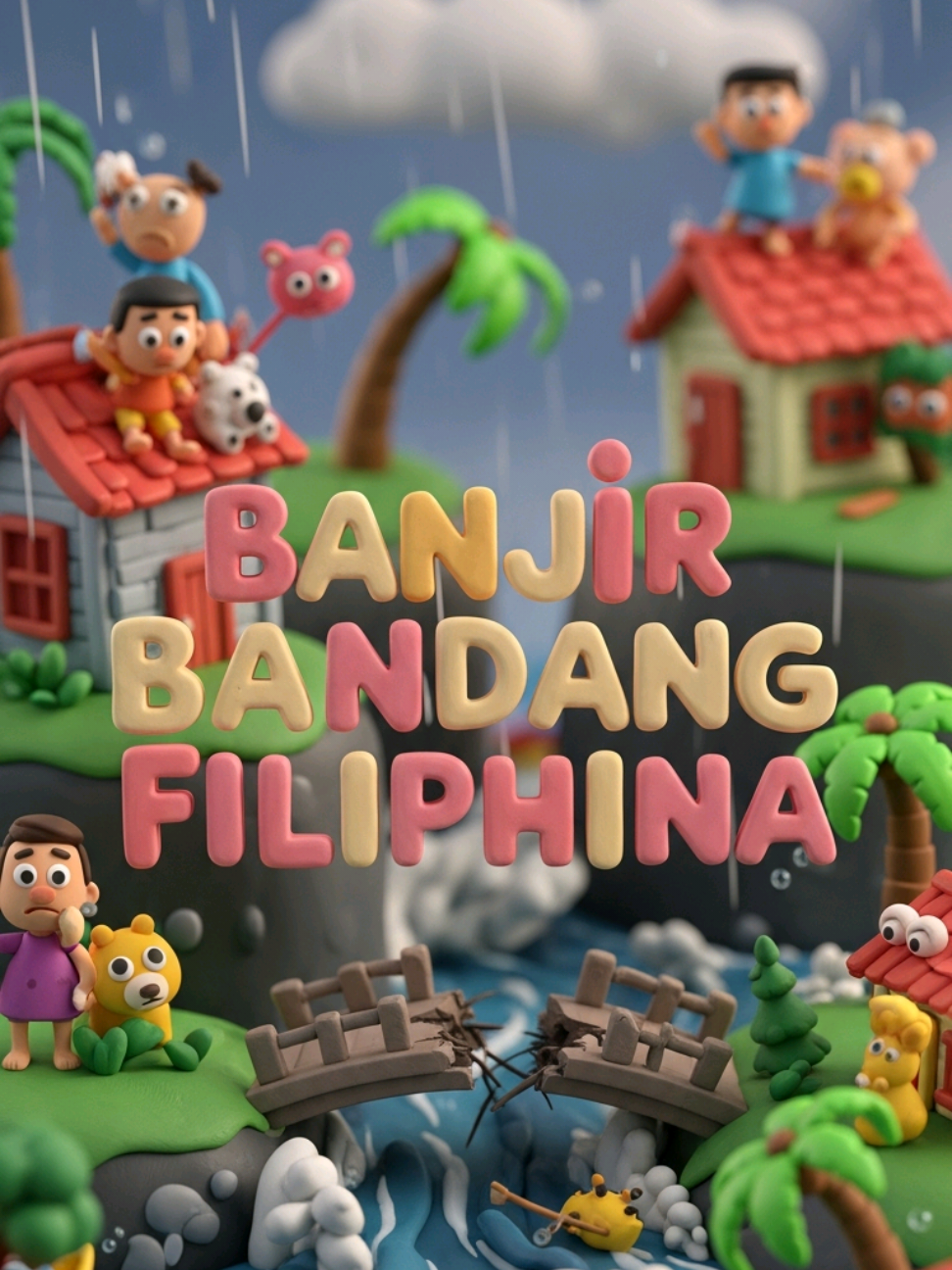 Bagian 25 | Banjir Bandang Filipina, Pray For Filipina 🥺🌊 #clayanimation #filipina #banjirbandang #banjir #fypindonesia 