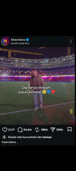 Lionel Messi balik lagi ke stadion yang bikin namanya melambung! 🏟️⚽ Nostalgia banget nih! 😍 #Messi #SepakBola #ViralTikTok #campnou #fcbarcelona 