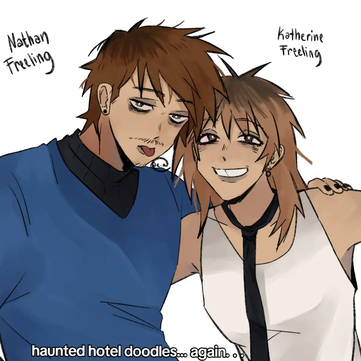 i love nathan n kathy theyre literally me #hauntedhotel #nathanfreeling #katherinefreeling #hauntedhotelnetflix #doodles 