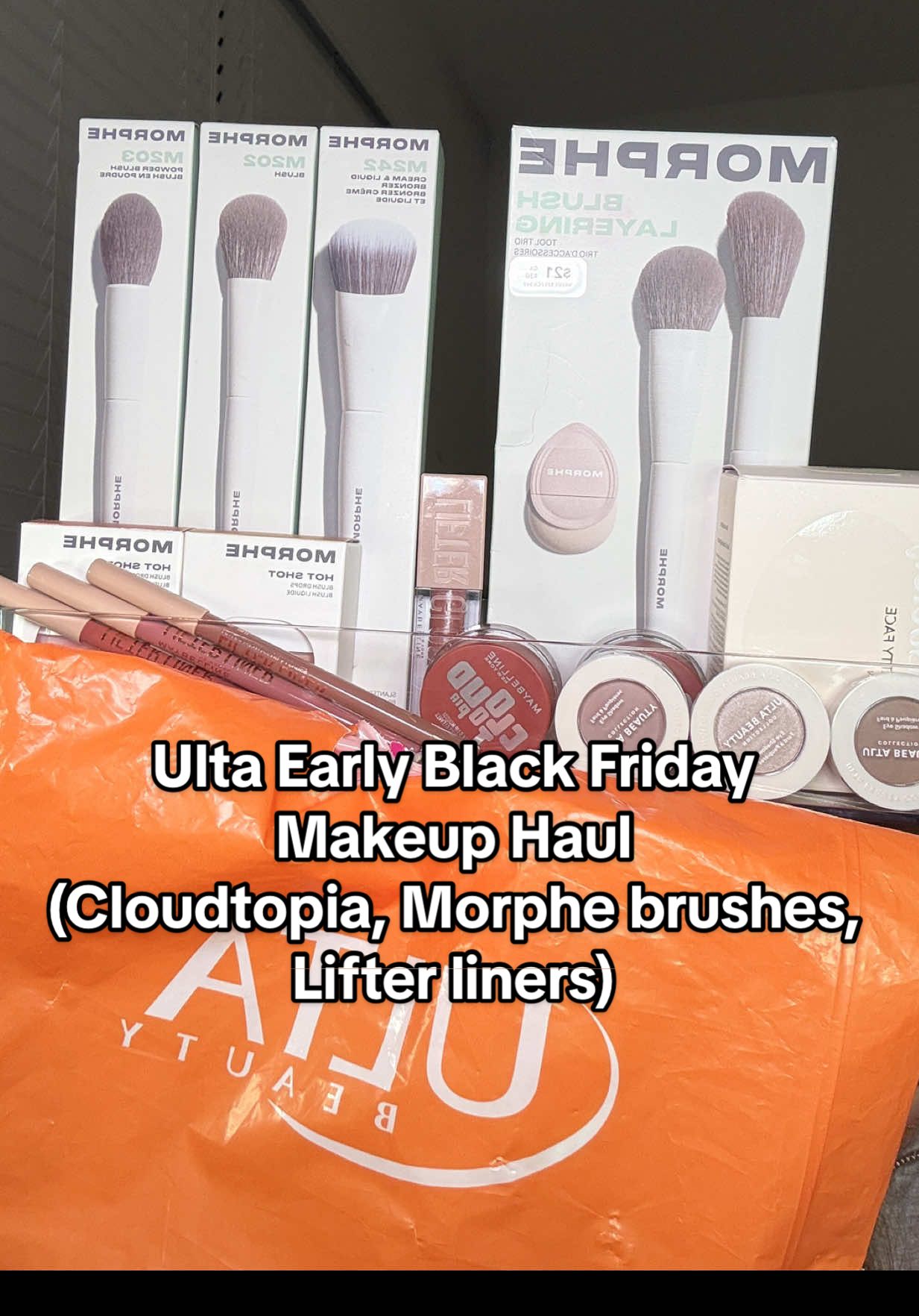 This @Ulta Beauty Early Black Friday sale is so good! Here’a a haul of some goodies I picked up. The new @Maybelline NY Cloudtopia blushes, @Morphe Cosmetics brushes, @Polite Society Beauty foundation, Lifter liners, and more ✨ #makeuphaul #affordablemakeup #makeup #makeup #beautytips 