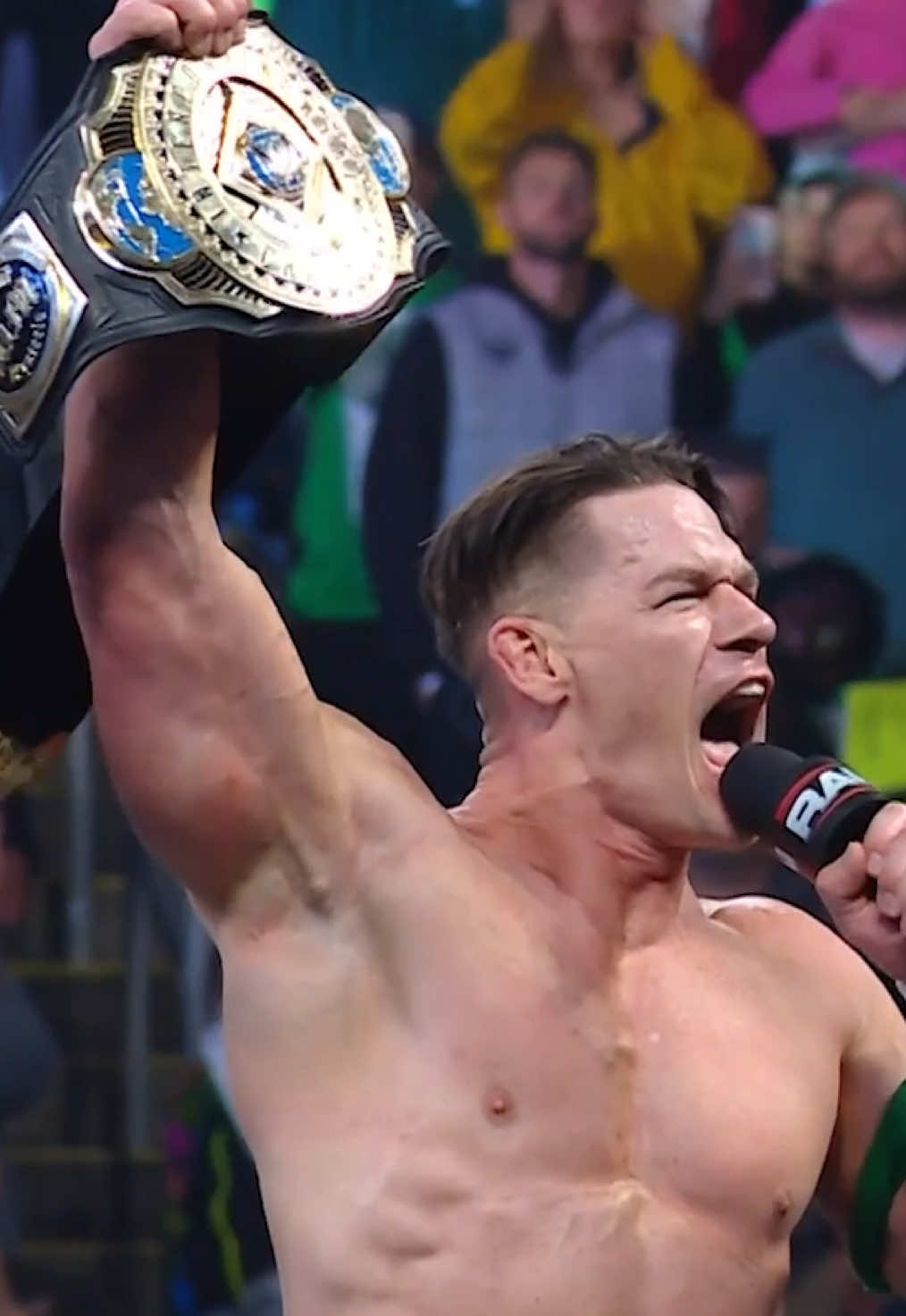 THE CHAMP IS HERE. you have no idea how much this means to us 😭👏 #WWE #JohnCena 