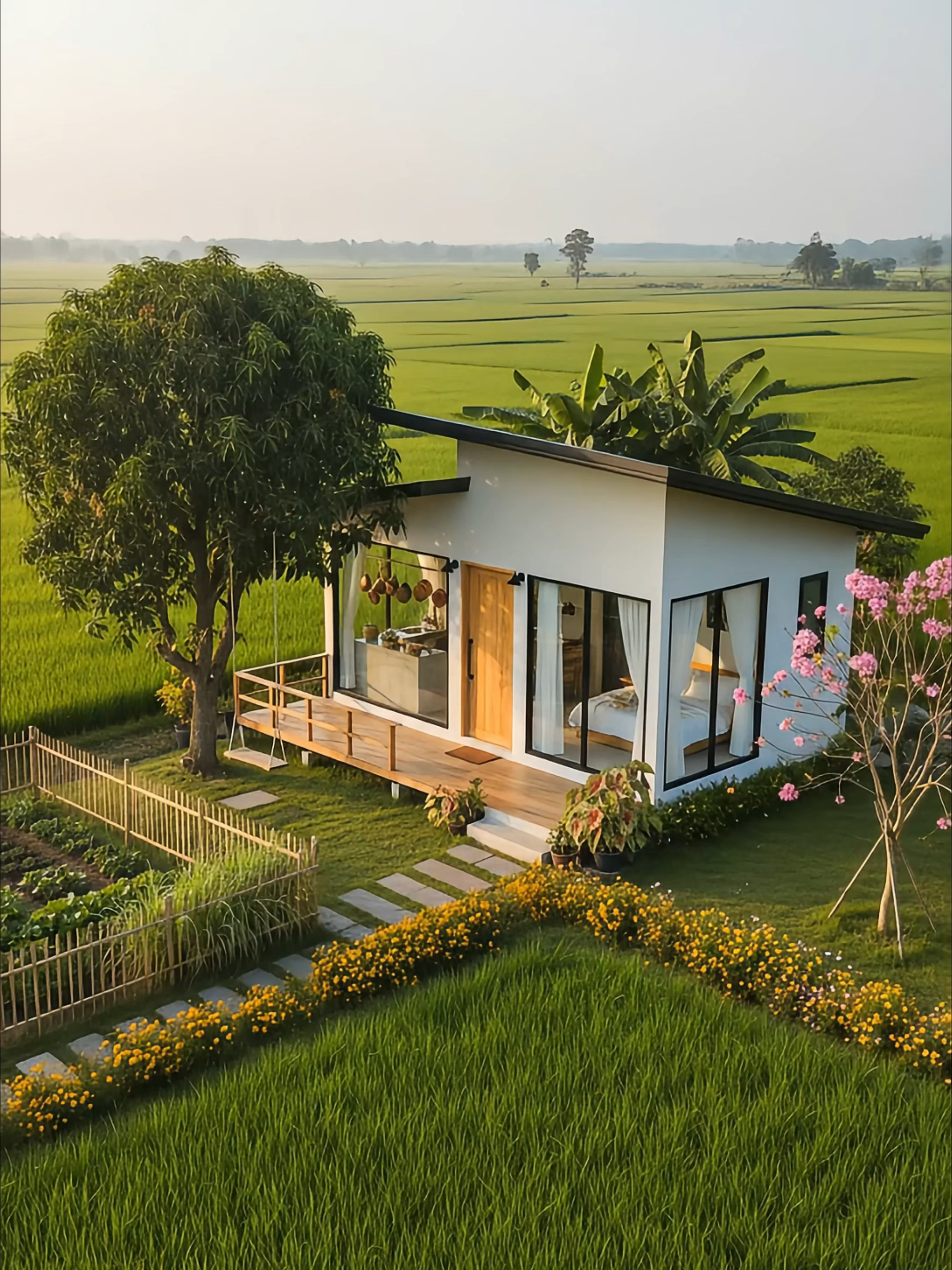 “บางครั้งความสุขไม่ได้ซับซ้อนเลย แค่ได้ยืนมองทุ่งเขียวตรงหน้า ลมเบา ๆ พัดผ่านเฉลียงไม้ เสียงนกจากไกล ๆ โลกก็เหมือนช้าลง… เหลือแค่เรากับความสบายใจ” #บ้านสวน #แบบบ้าน #บ้านสวย #บ้านหลังเล็กๆ #วิถีชีวิตบ้านนอก #บ้านริมน้ำ #บ้านโมเดิร์น #บ้านหลังแรก #บ้านในฝัน #บ้าน